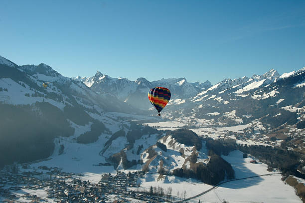 istock Hot air balloons Swiss alps 186818793
