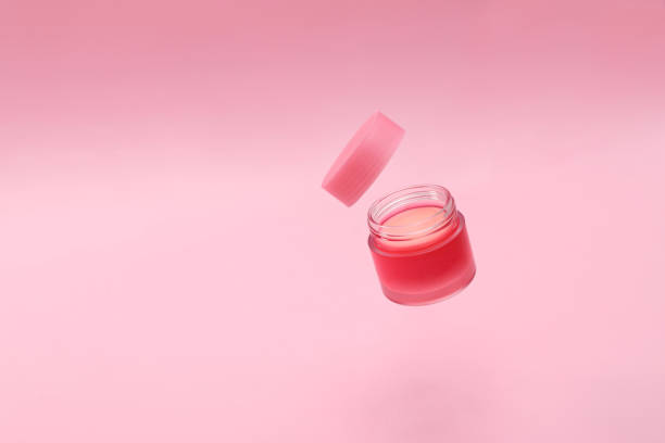 istock Lip balm jar, pink cream in container 1868187954
