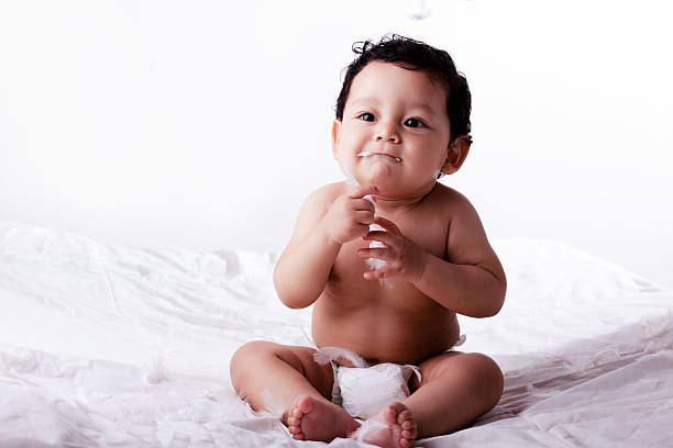 Happy baby stock photo