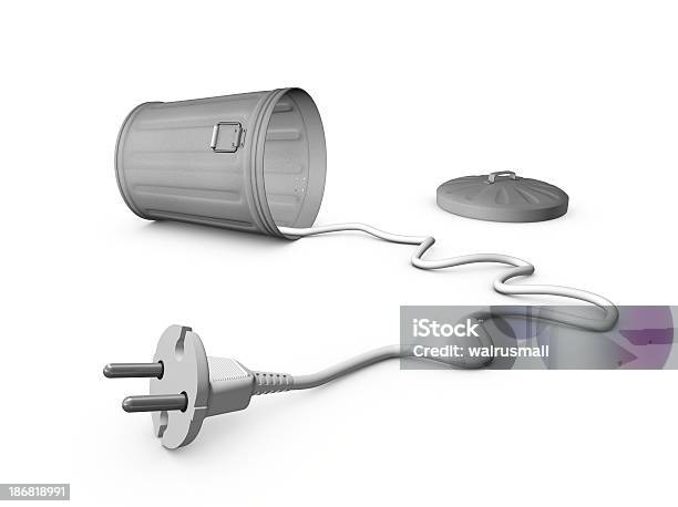 Electrical Device Is In The Garbage Can Stock Photo - Download Image Now - Abstract, Cable, Close-up