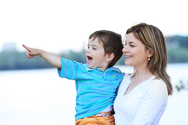 istock Curious little boy with his mother. 186819106