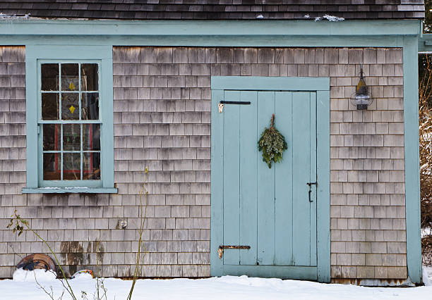 istock Bayberry Swag on the old Back Door 186819238