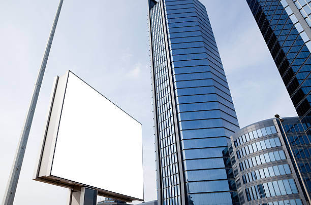 istock Blank billboard and office buildings 186819813