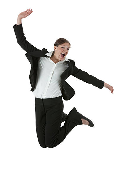 istock Businesswoman jumping 186820169