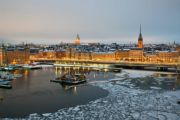 estocolmo - stockholm sweden sea winter imagens e fotografias de stock