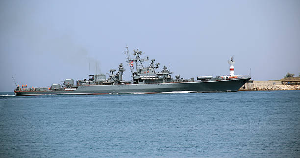 istock warship enters the bay 186820784
