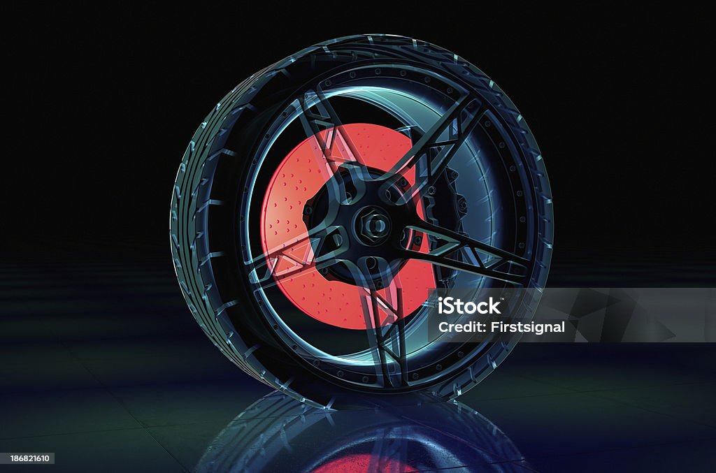 Freno sistema con neumático y de la cuenca del estilo de rayos X - Foto de stock de Neumático libre de derechos