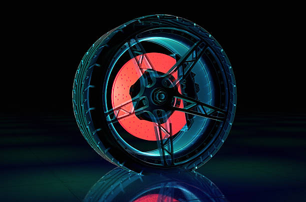 istock Brake System with tyre and rim X-ray style 186821610
