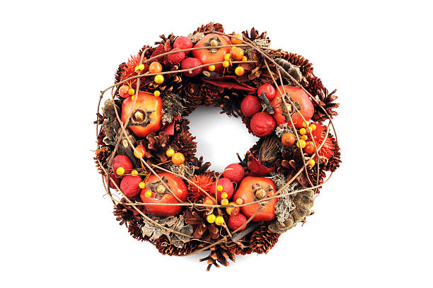 istock christian wreath with nature fruits on white background 186821922