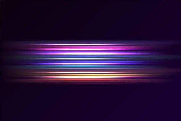 Vector illustration of light_rays_speed_lines_neon