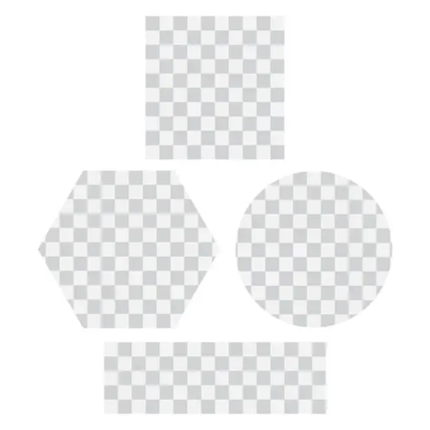 Vector illustration of Transparent geometric shapes, checkered figures, isolated vector illustration.