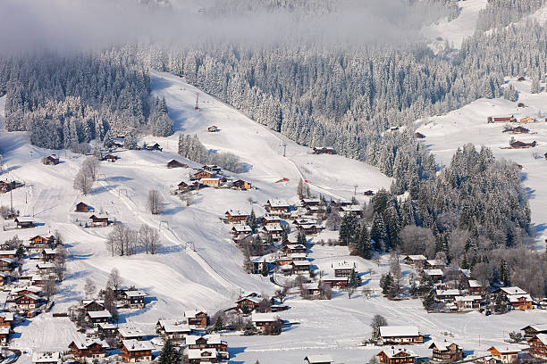 istock Spring Snowfall, Morning in Swiss Alps 186822943