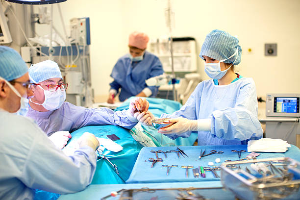 Doctors at surgery stock photo