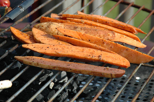 Red Potatoes Grilling stock photo