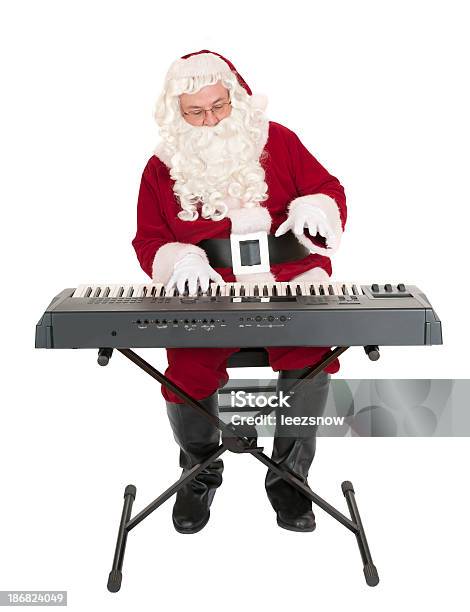 Santa Claus Playing A Keyboard Music Series Stock Photo - Download Image Now - Arts Culture and Entertainment, Celebration Event, Christmas