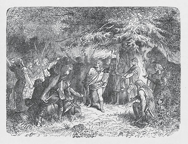 istock 19th century illustration of Witikind calling his saxons to arms 186824153
