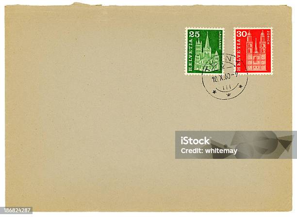 Envelope Da Suíça 1960 - Fotografias de stock e mais imagens de 1960 - 1960, Estilo retro, Fora de moda - Estilo