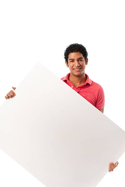 istock Lovely man holding a blank sign 186824453