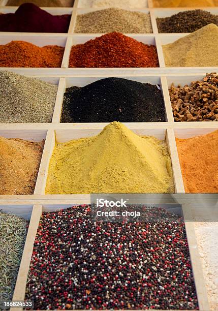 Oriental Spice Marketa Variety Of Spices Istanbulturkey Stock Photo - Download Image Now