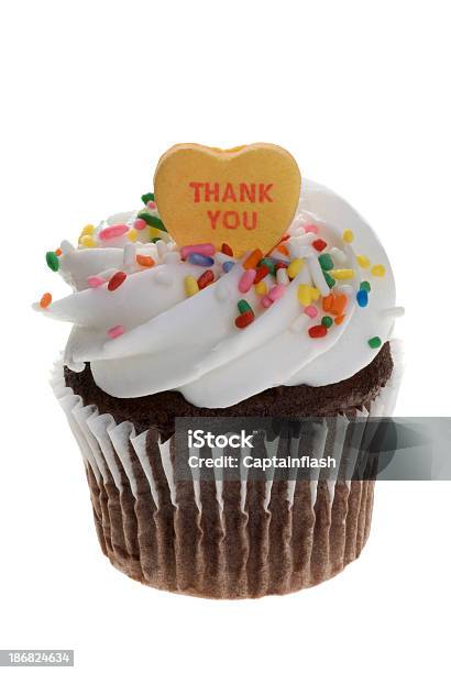 Dankecupcake Stockfoto und mehr Bilder von Thank You - englischer Satz - Thank You - englischer Satz, Kuchen, Herzform