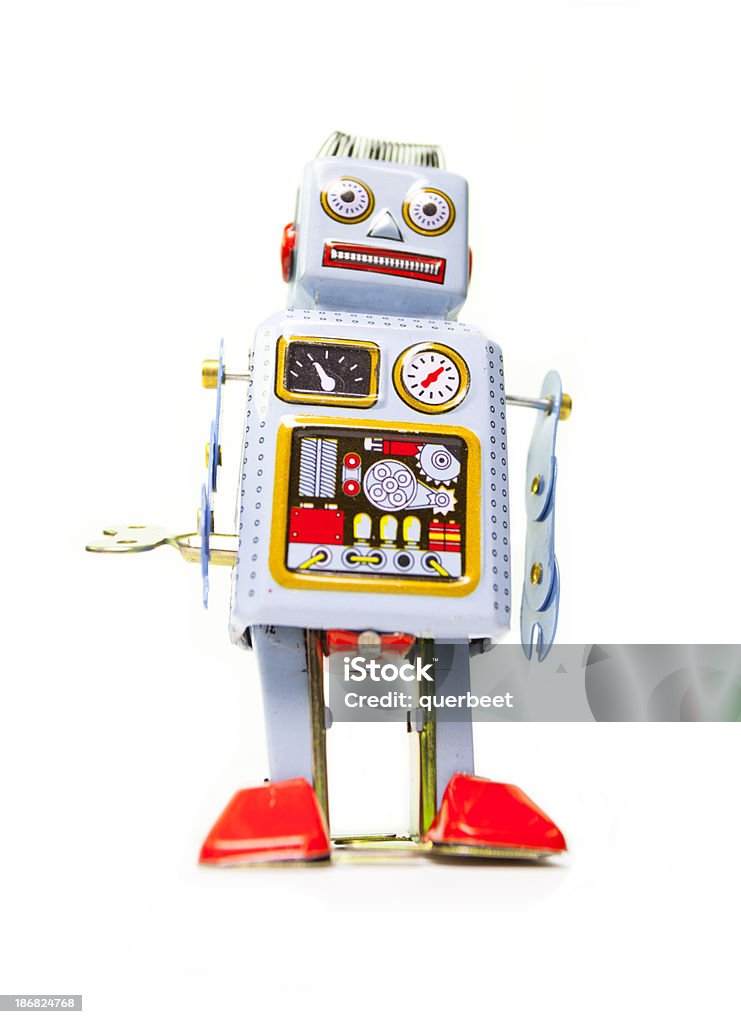Retro Zinn Spielzeug-Roboter - Lizenzfrei Alt Stock-Foto