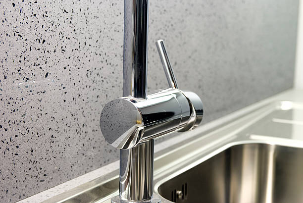 istock kitchen faucet in chrome for a water tap 186825231