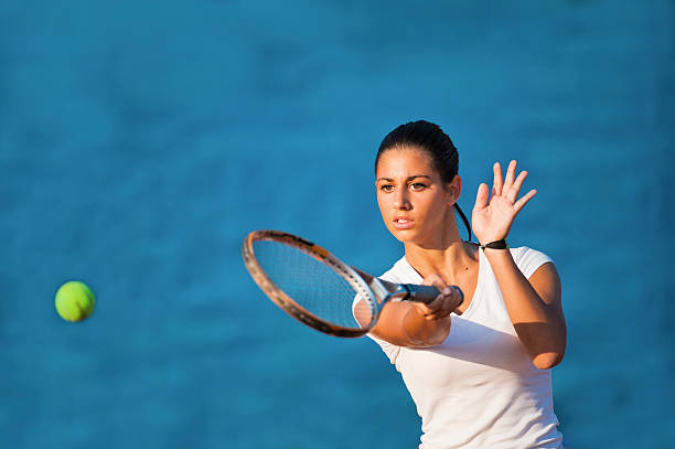 istock Beautiful young woman at forehand 186825323