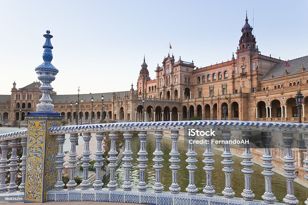 Plaza de España de Sevilha - Foto de stock de Andaluzia royalty-free