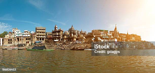 Manikarnika Ghat In Varanasi Stock Photo - Download Image Now - Abstract, Ancient, Architecture