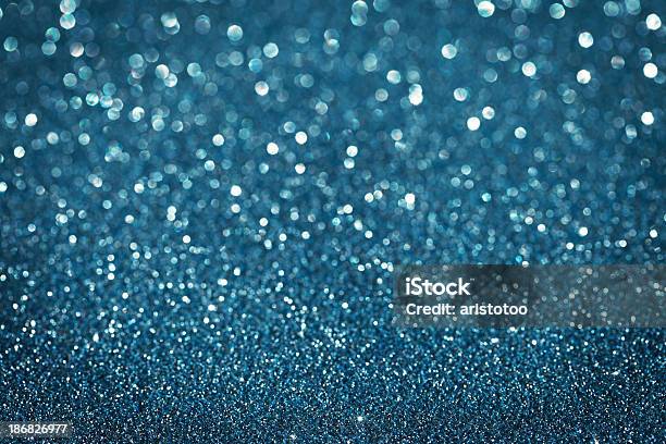 Glitter Natale Sfondo Blu - Fotografie stock e altre immagini di Blu - Blu, Brillante, Chiazzato