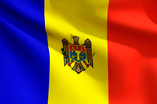 A close up view of the flag of Moldova. Fabric texture visible at 100%.Check out the other images in this series here...