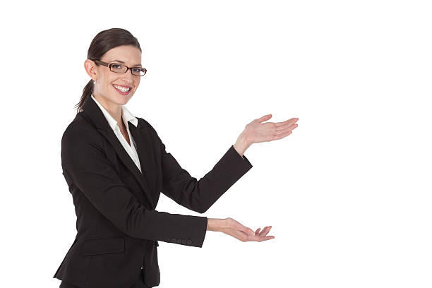istock Businesswoman presenting 186827212