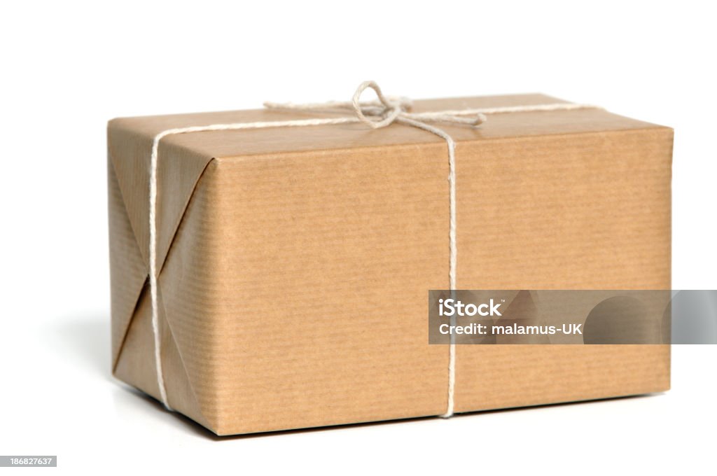 Marrón envueltos paquetes - Foto de stock de Caja libre de derechos