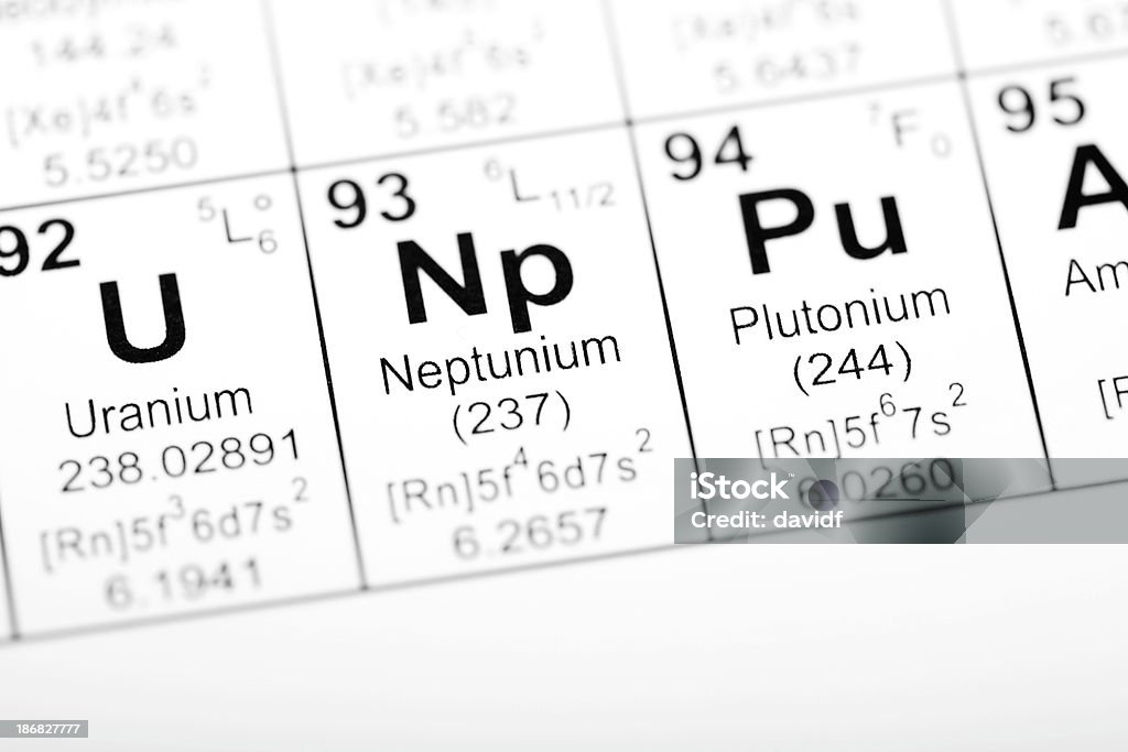 Tableau périodique des éléments Element Neptunium - Photo de Tableau périodique des éléments libre de droits