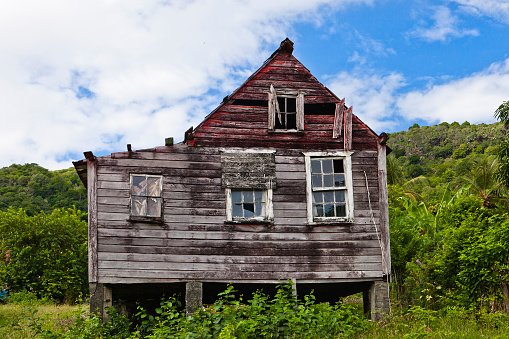 Old abandoned house in the village of Windward, Carriacou Island, Grenada W.I. Canon EOS 5D Mark II