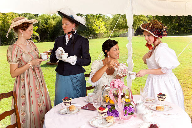 istock Friends at a Victorian Tea Party 186828409