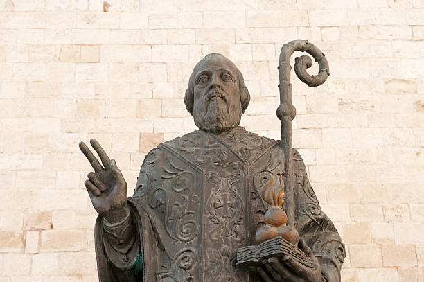Saint Nicholas statue (Bari, Southern Italy) stock photo