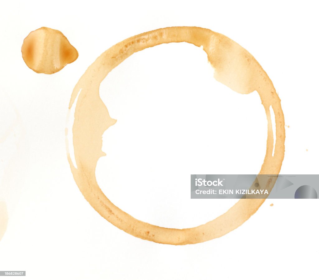 Macchie di caffè su sfondo bianco - Foto stock royalty-free di Caffè - Bevanda