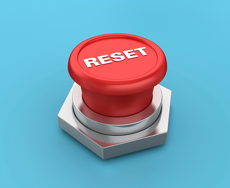 RESET Push Button - Color Background - 3D Rendering