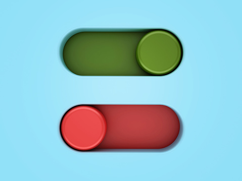 Blank Toggle Button - Color Background - 3D Rendering