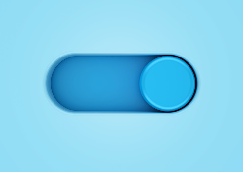 Blank Toggle Button - Color Background - 3D Rendering