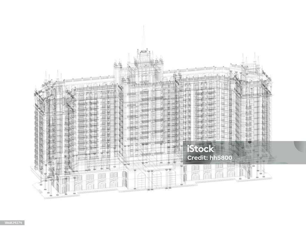 3 D Sketch architecture - Стоковые фото Абстрактный роялти-фри