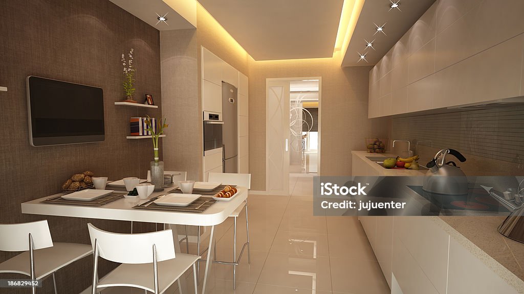 Cozinha de luxo casa - Foto de stock de Armação de Janela royalty-free