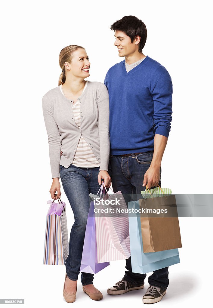 Couple tenant Shopping sacs - Photo de Commerce libre de droits