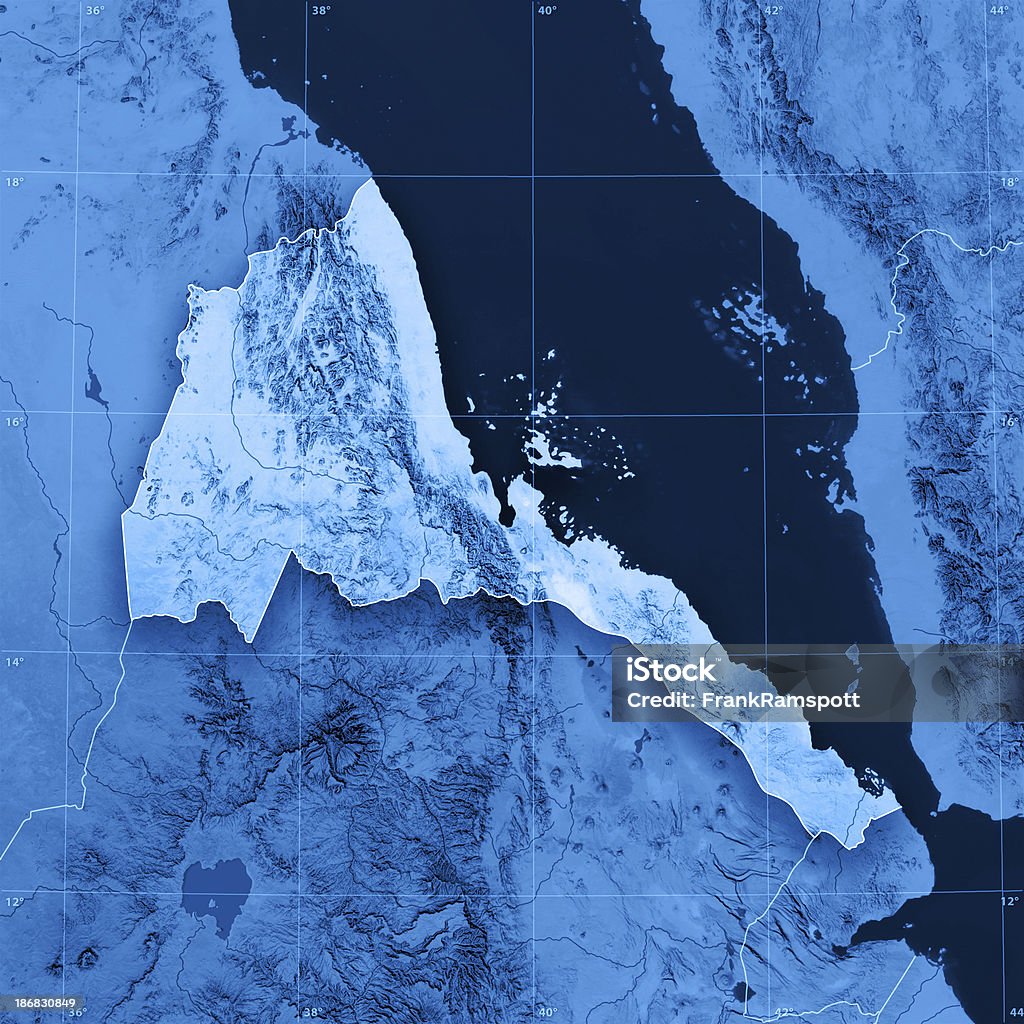 Eritreia Topographic mapa - Royalty-free Mapa Foto de stock