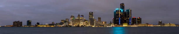 istock Detroit skyline at dusk viewed from Windsor ON 1868309478