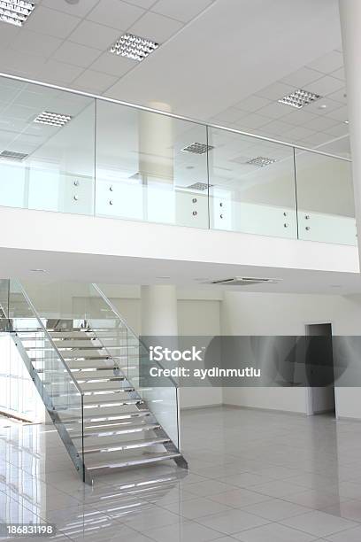 A Staircase In An Empty White Modern Architectural Home Stock Photo - Download Image Now