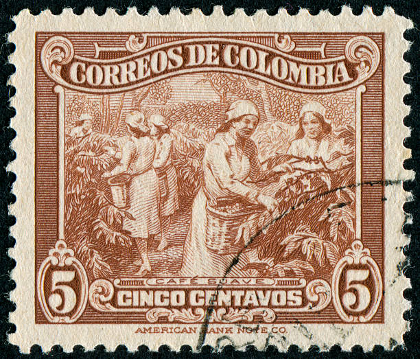 istock Colombian Coffee Stamp 186831545