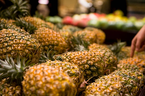 Pineapples growed in Hainan province and now on sale in a chinese supermarket.