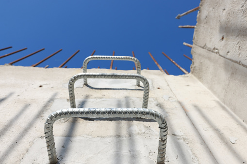 Steel ladder at construction site line